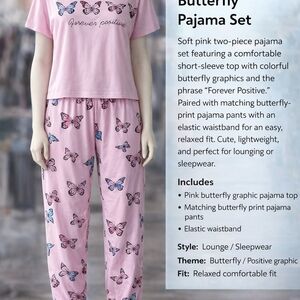 Pink Butterfly Pajama Set